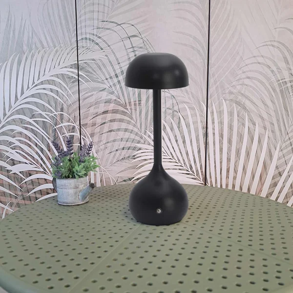 LAMPE DE TABLE LED RECHARGEABLE SANS FIL 203LM NOIRE IP44 SOLEA