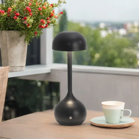 LAMPE DE TABLE LED RECHARGEABLE SANS FIL 203LM NOIRE IP44 SOLEA