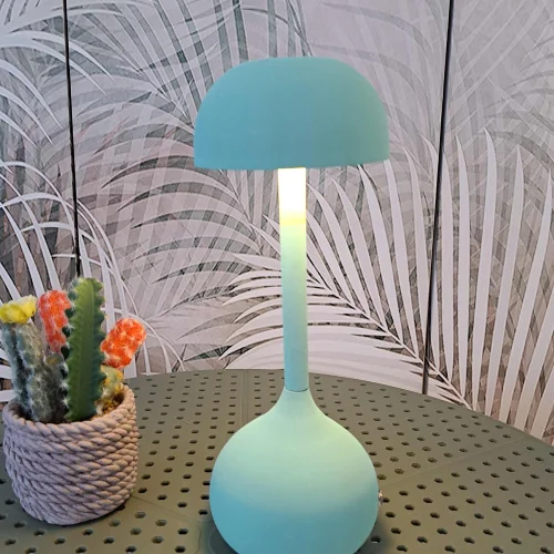 LAMPE DE TABLE LED RECHARGEABLE SANS FIL 203LM TURQUOISE IP44 SOLEA