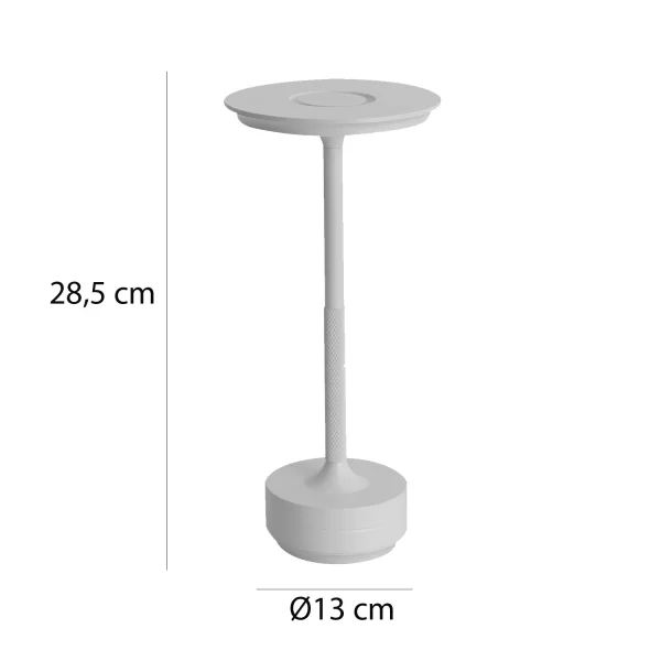 LAMPE DE TABLE LED RECHARGEABLE SANS FIL 213LM BLANCHE IP44 ESTIVA