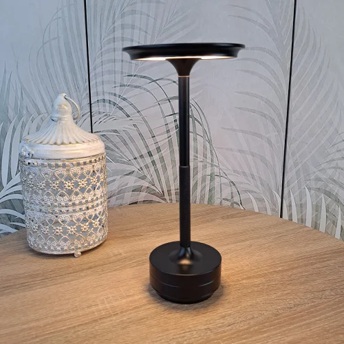 LAMPE DE TABLE LED RECHARGEABLE SANS FIL 213LM NOIRE IP44 ESTIVA