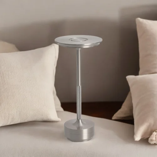 LAMPE DE TABLE LED RECHARGEABLE SANS FIL 213LM NICKEL IP44 ESTIVA