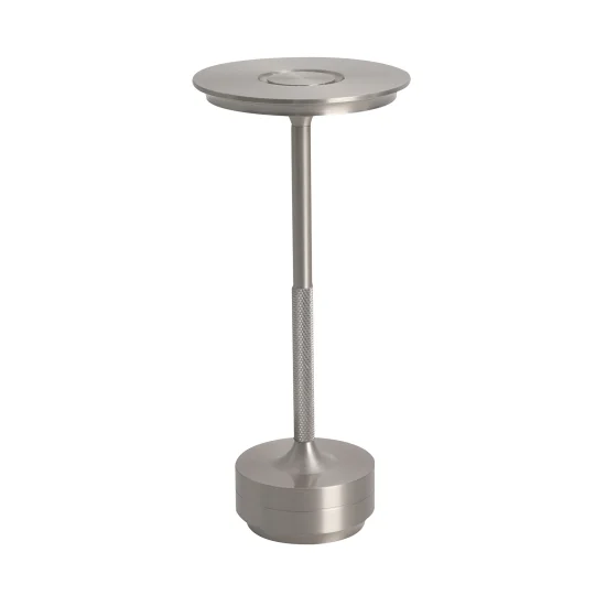 LAMPE DE TABLE LED RECHARGEABLE SANS FIL 213LM NICKEL IP44 ESTIVA 2