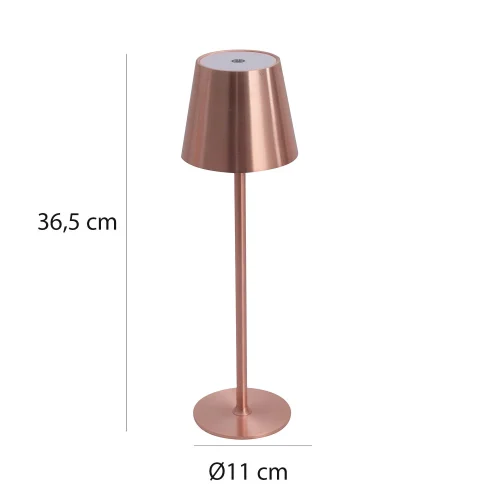 LAMPE DE TABLE LED RECHARGEABLE SANS FIL 229LM ROSE DORÉ IP44 SIRANA LAMPE DE TABLE LED RECHARGEABLE SANS FIL 229LM ROSE DORÉ IP44 SIRANA
