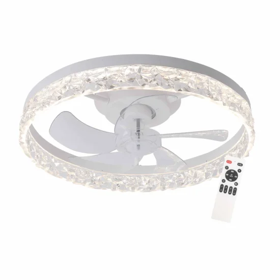 Ventilateur De Plafond Style Plafonnier LED 30W Blanc Rochelle| Lúzete