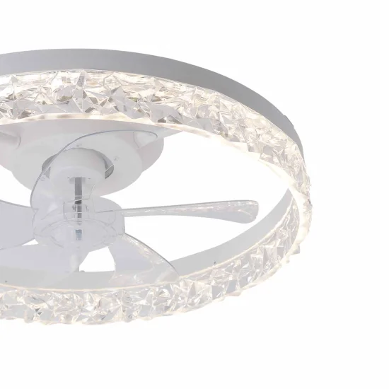 Ventilateur De Plafond Style Plafonnier LED 30W Blanc Rochelle| Lúzete 2