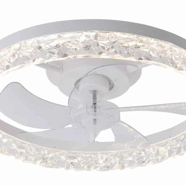 Ventilateur De Plafond Style Plafonnier LED 30W Blanc Rochelle| Lúzete Ventilateur De Plafond Style Plafonnier LED 30W Blanc Rochelle| Lúzete
