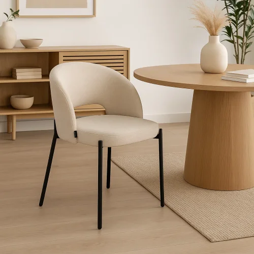 CHAISE TAPISSÉE SABLE CLOTILDE CHAISE TAPISSÉE SABLE CLOTILDE