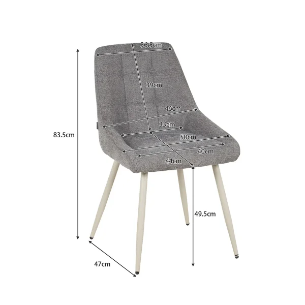 CHAISE DE SALLE À MANGER TAPISSÉE SABLE PIEDS BEIGE WESKA CHAISE DE SALLE À MANGER TAPISSÉE SABLE PIEDS BEIGE WESKA