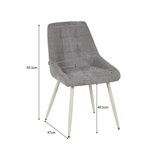 CHAISE DE SALLE À MANGER TAPISSÉE SABLE PIEDS BEIGE WESKA CHAISE DE SALLE À MANGER TAPISSÉE SABLE PIEDS BEIGE WESKA