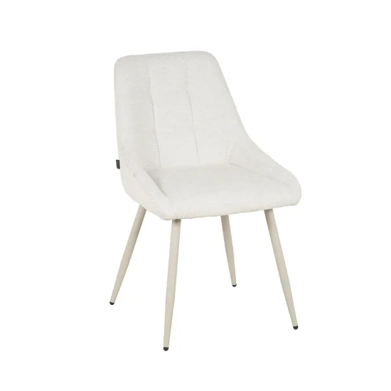 CHAISE DE SALLE À MANGER TAPISSÉE SABLE PIEDS BEIGE WESKA
