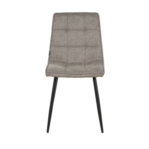 CHAISE DE SALLE À MANGER TAPISSÉE MARRON PIEDS NOIRS TULUM