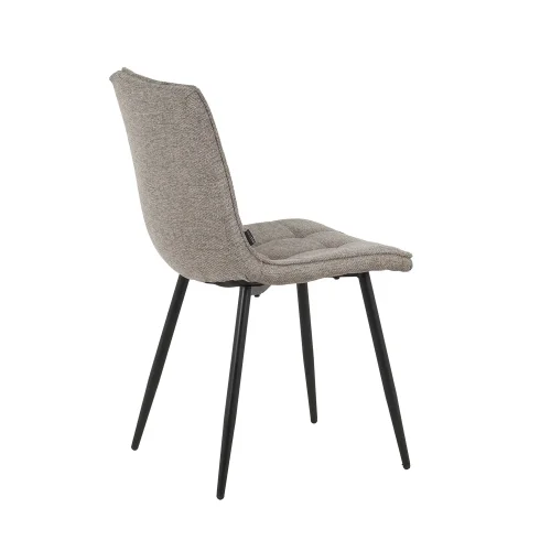 CHAISE DE SALLE À MANGER TAPISSÉE MARRON PIEDS NOIRS TULUM