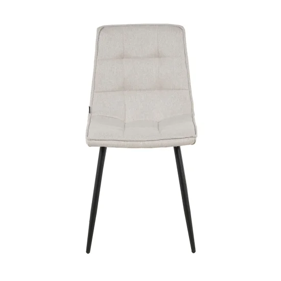 CHAISE DE SALLE À MANGER TAPISSÉE GRIS CLAIR PIEDS NOIRS TULUM 2