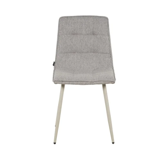 CHAISE DE SALLE À MANGER TAPISSÉE GRIS FONCÉ PIEDS BEIGE TULUM 2