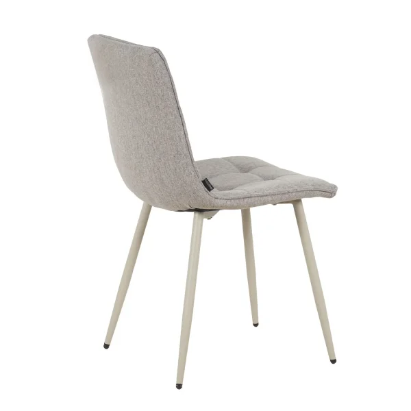 CHAISE DE SALLE À MANGER TAPISSÉE GRIS FONCÉ PIEDS BEIGE TULUM