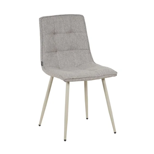CHAISE DE SALLE À MANGER TAPISSÉE GRIS FONCÉ PIEDS BEIGE TULUM