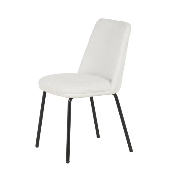 CHAISE DE SALLE À MANGER TAPISSÉE SABLE PIEDS NOIRS LUSTRA CHAISE DE SALLE À MANGER TAPISSÉE SABLE PIEDS NOIRS LUSTRA