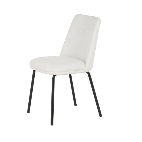 CHAISE DE SALLE À MANGER TAPISSÉE SABLE PIEDS NOIRS LUSTRA CHAISE DE SALLE À MANGER TAPISSÉE SABLE PIEDS NOIRS LUSTRA