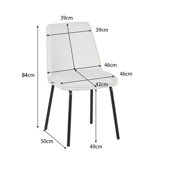 CHAISE DE SALLE À MANGER TAPISSÉE SABLE PIEDS NOIRS LUSTRA CHAISE DE SALLE À MANGER TAPISSÉE SABLE PIEDS NOIRS LUSTRA