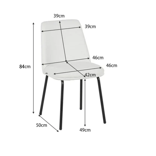 CHAISE DE SALLE À MANGER TAPISSÉE SABLE PIEDS NOIRS LUSTRA CHAISE DE SALLE À MANGER TAPISSÉE SABLE PIEDS NOIRS LUSTRA