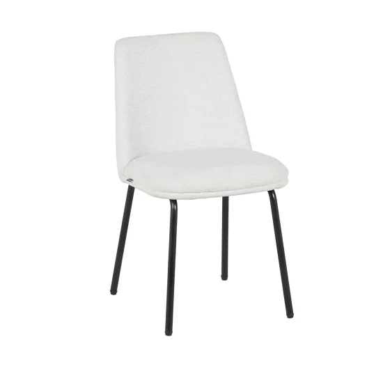 CHAISE DE SALLE À MANGER TAPISSÉE SABLE PIEDS NOIRS LUSTRA 2