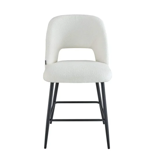 TABOURET TAPISSÉ BLANC EBONY 2