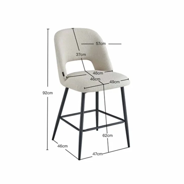 TABOURET TAPISSÉ BLANC EBONY TABOURET TAPISSÉ BLANC EBONY