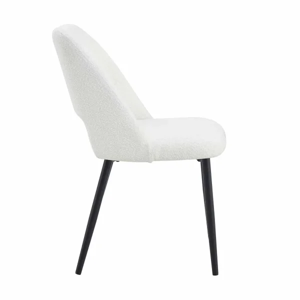 CHAISE DE SALLE À MANGER TAPISSÉE BLANC EBONY CHAISE DE SALLE À MANGER TAPISSÉE BLANC EBONY