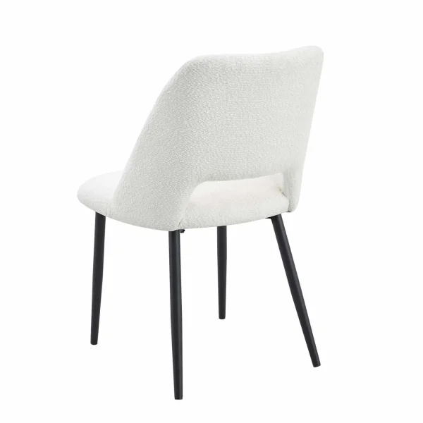CHAISE DE SALLE À MANGER TAPISSÉE BLANC EBONY CHAISE DE SALLE À MANGER TAPISSÉE BLANC EBONY