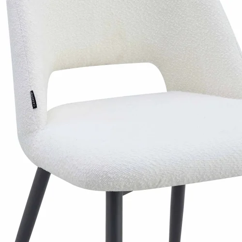 CHAISE DE SALLE À MANGER TAPISSÉE BLANC EBONY CHAISE DE SALLE À MANGER TAPISSÉE BLANC EBONY