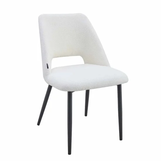 CHAISE DE SALLE À MANGER TAPISSÉE BLANC EBONY 2