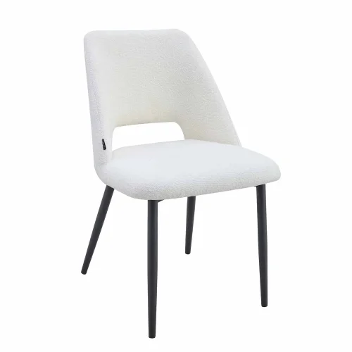 CHAISE DE SALLE À MANGER TAPISSÉE BLANC EBONY CHAISE DE SALLE À MANGER TAPISSÉE BLANC EBONY