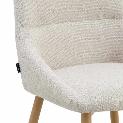 CHAISE DE SALLE À MANGER ADNEY TISSU SABLE PIEDS HÊTRE CHAISE DE SALLE À MANGER ADNEY TISSU SABLE PIEDS HÊTRE