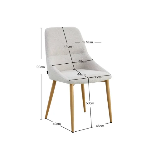 CHAISE DE SALLE À MANGER ADNEY TISSU SABLE PIEDS HÊTRE CHAISE DE SALLE À MANGER ADNEY TISSU SABLE PIEDS HÊTRE