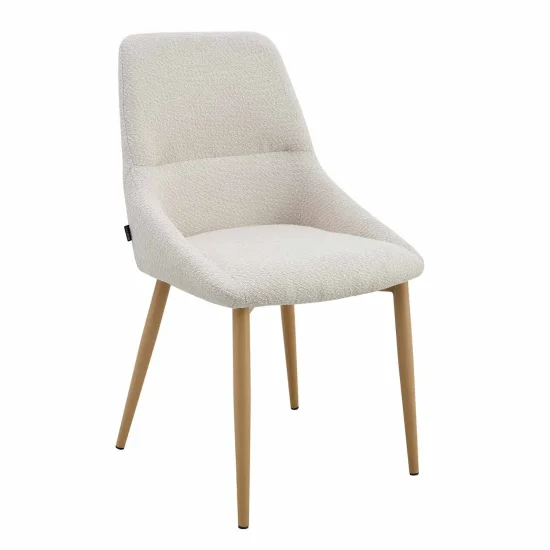 CHAISE DE SALLE À MANGER ADNEY TISSU SABLE PIEDS HÊTRE 2