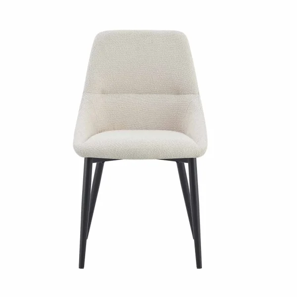 CHAISE DE SALLE À MANGER ADNEY TISSU SABLE PIEDS NOIRS CHAISE DE SALLE À MANGER ADNEY TISSU SABLE PIEDS NOIRS