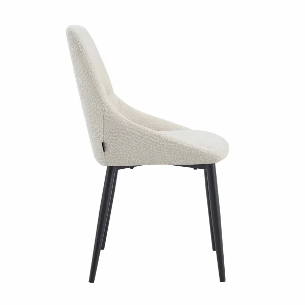 CHAISE DE SALLE À MANGER ADNEY TISSU SABLE PIEDS NOIRS CHAISE DE SALLE À MANGER ADNEY TISSU SABLE PIEDS NOIRS