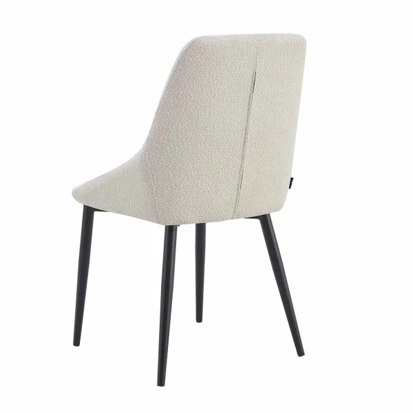 CHAISE DE SALLE À MANGER ADNEY TISSU SABLE PIEDS NOIRS CHAISE DE SALLE À MANGER ADNEY TISSU SABLE PIEDS NOIRS