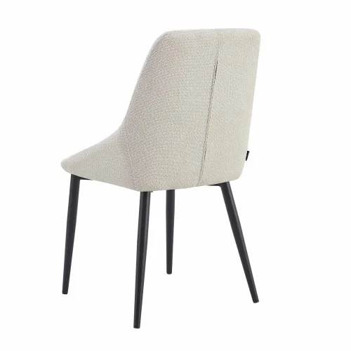 CHAISE DE SALLE À MANGER ADNEY TISSU SABLE PIEDS NOIRS CHAISE DE SALLE À MANGER ADNEY TISSU SABLE PIEDS NOIRS