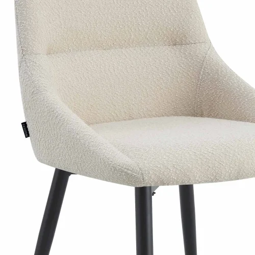 CHAISE DE SALLE À MANGER ADNEY TISSU SABLE PIEDS NOIRS CHAISE DE SALLE À MANGER ADNEY TISSU SABLE PIEDS NOIRS