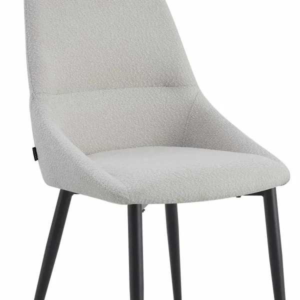 CHAISE DE SALLE À MANGER ADNEY TISSU GRIS PIEDS NOIRS CHAISE DE SALLE À MANGER ADNEY TISSU GRIS PIEDS NOIRS