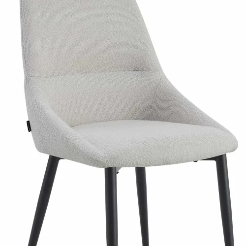 CHAISE DE SALLE À MANGER ADNEY TISSU GRIS PIEDS NOIRS CHAISE DE SALLE À MANGER ADNEY TISSU GRIS PIEDS NOIRS
