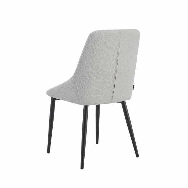 CHAISE DE SALLE À MANGER ADNEY TISSU GRIS PIEDS NOIRS CHAISE DE SALLE À MANGER ADNEY TISSU GRIS PIEDS NOIRS