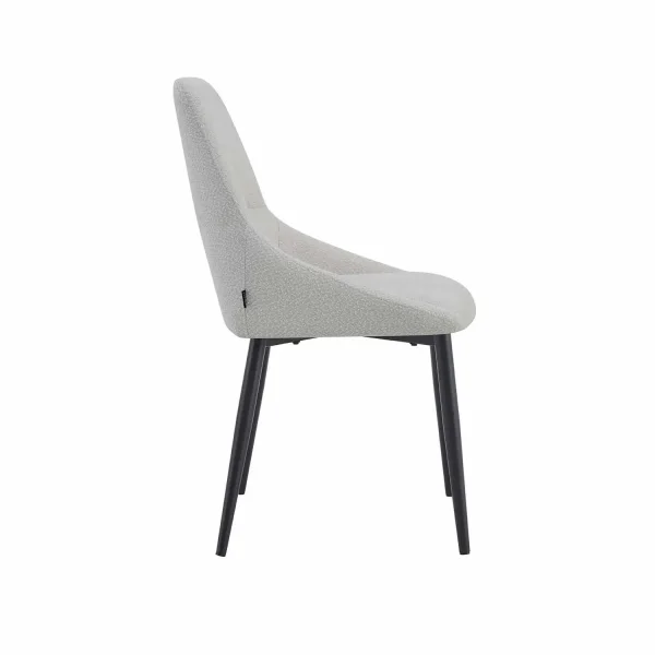 CHAISE DE SALLE À MANGER ADNEY TISSU GRIS PIEDS NOIRS CHAISE DE SALLE À MANGER ADNEY TISSU GRIS PIEDS NOIRS