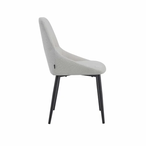 CHAISE DE SALLE À MANGER ADNEY TISSU GRIS PIEDS NOIRS CHAISE DE SALLE À MANGER ADNEY TISSU GRIS PIEDS NOIRS