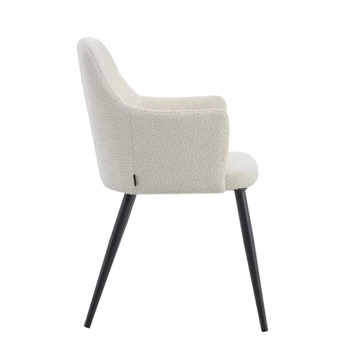 FAUTEUIL GUNNAR TISSU SABLE PIEDS NOIRS