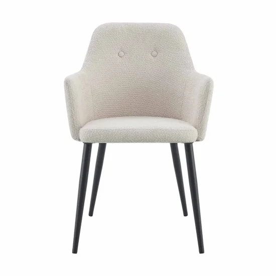 FAUTEUIL GUNNAR TISSU SABLE PIEDS NOIRS 2