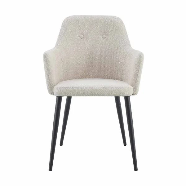 FAUTEUIL GUNNAR TISSU SABLE PIEDS NOIRS