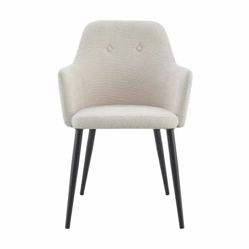 FAUTEUIL GUNNAR TISSU SABLE PIEDS NOIRS